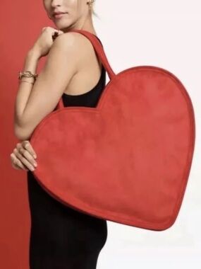 Heart-Shaped Tote Bag in Ruby Red Erin Fetherston Heart Shaped Bag